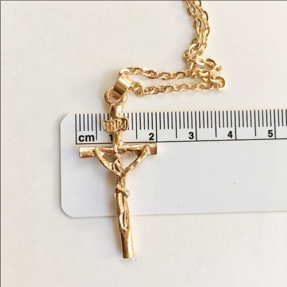 Gold Plated Crucifix Necklace - Picture 6 of 6